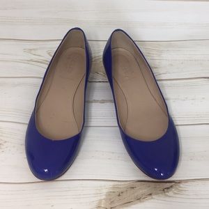 J. Crew Lily metallic-heel patent ballet flats